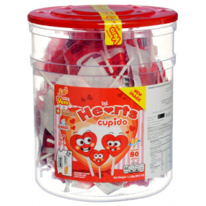 مصاص حلاو فيرو شكل قلب احمر 1.12 غ 80 حبه