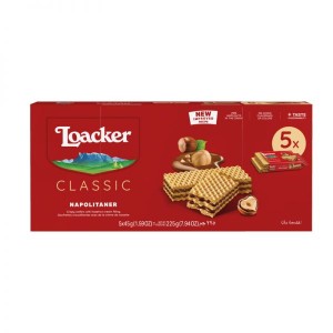 لواكر كلاسيك رقائق ويفر مقرمش بحشوة كريمه البندق 45 غ 5 حبه